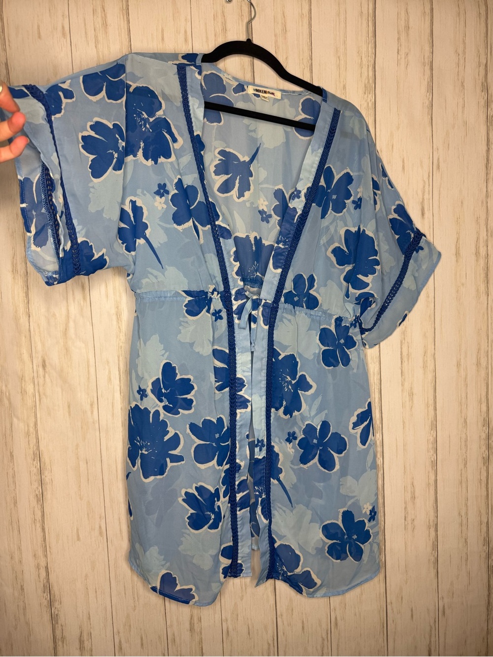 Miken Kimono Light Blue Floral Coverup Top